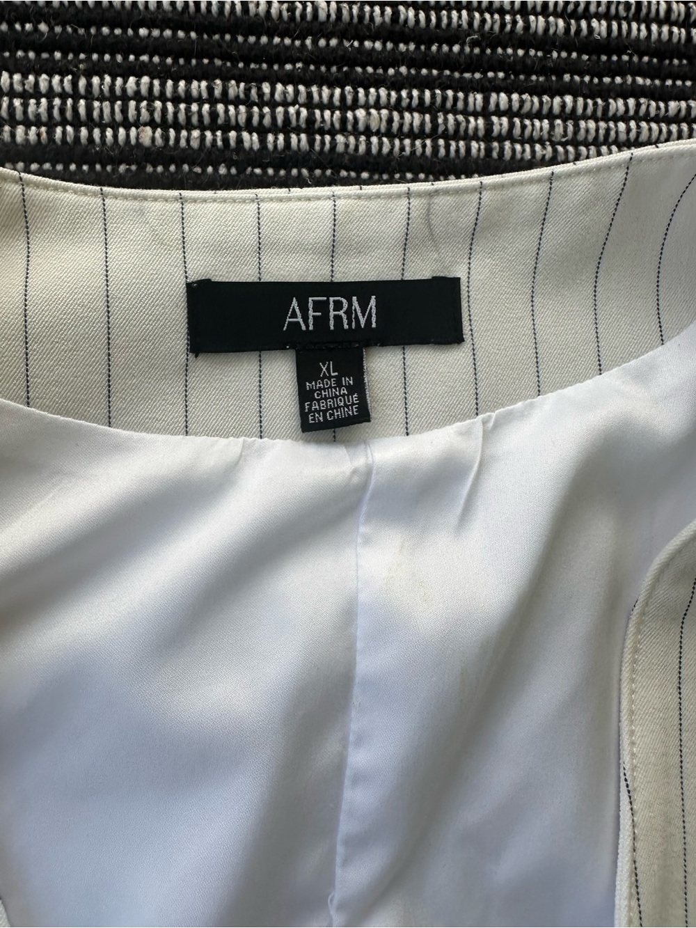 AFRM White Pinstripe Cargo Vest & Wide-Leg Pants Set - Picture 5 of 9